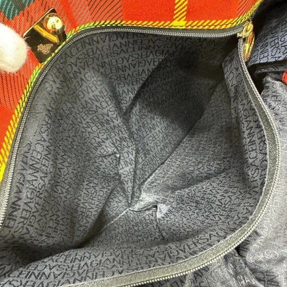 VERSACE Tote Bag baroque pattern Bag Shoulder Bag cotton Multicolore - Picture 9 of 12